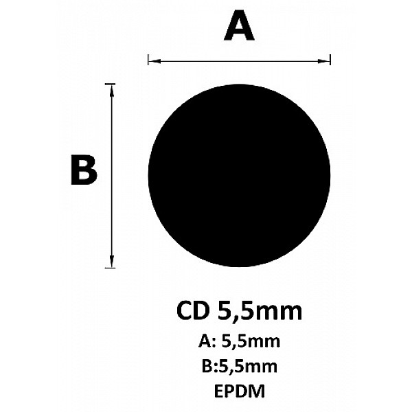 Borracha CD 5,5mm