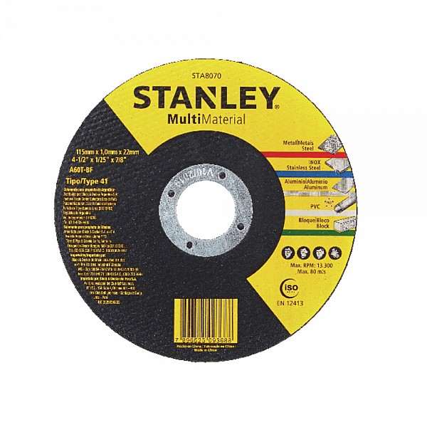 Disco de Corte MultiMaterial 4 1/2" X 1,0mm X 7/8" - Stanley