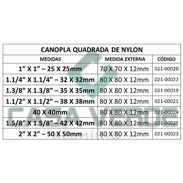 Canopla Quadrada 32X32mm
