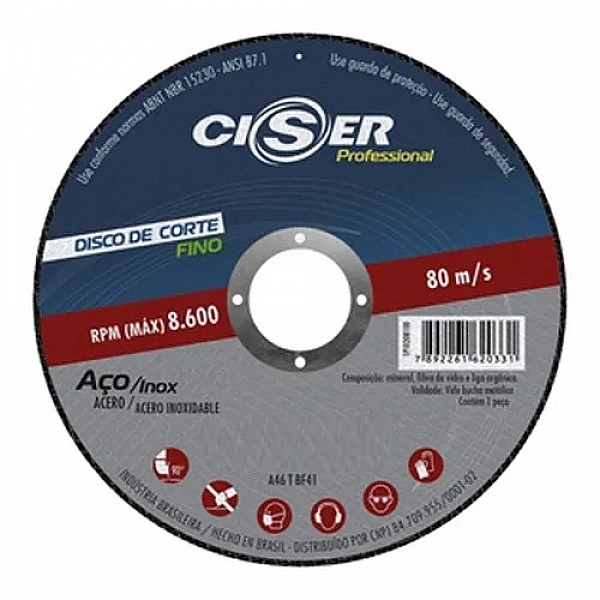 Disco de Corte Profissional - Aço/Inox - 9" - Ciser